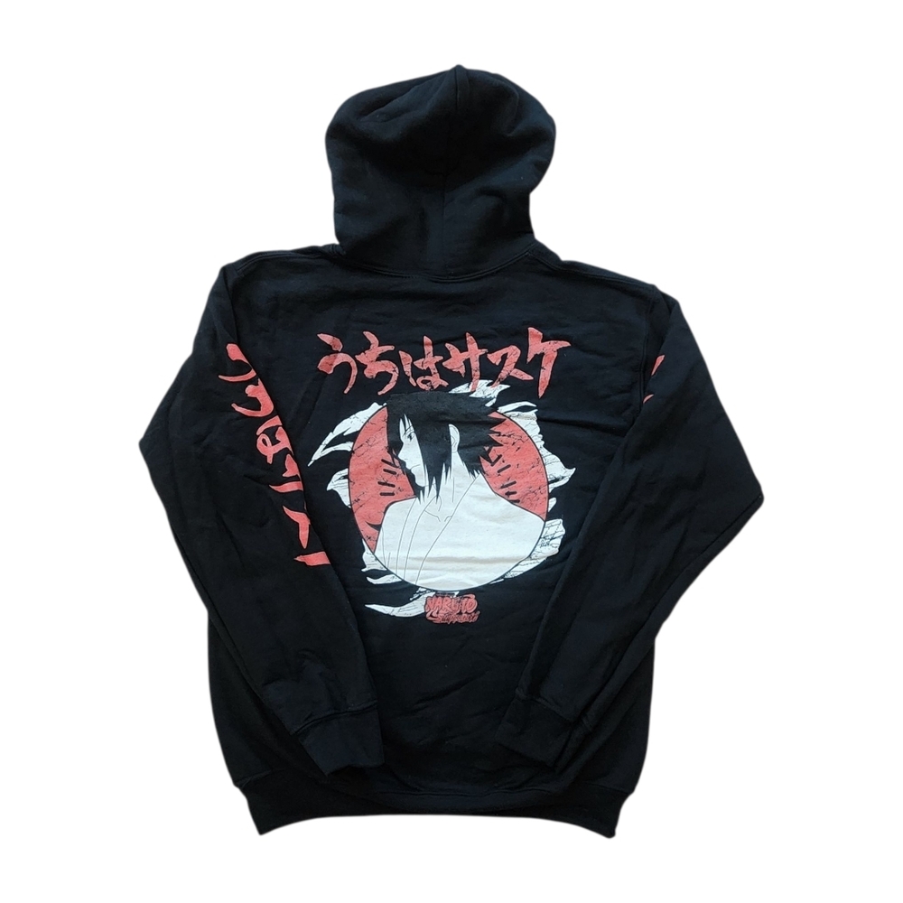 NWOTN aruto Shippuden Sasuke Uchiha Hoodie Small Graphic Anime Pullover Y2K